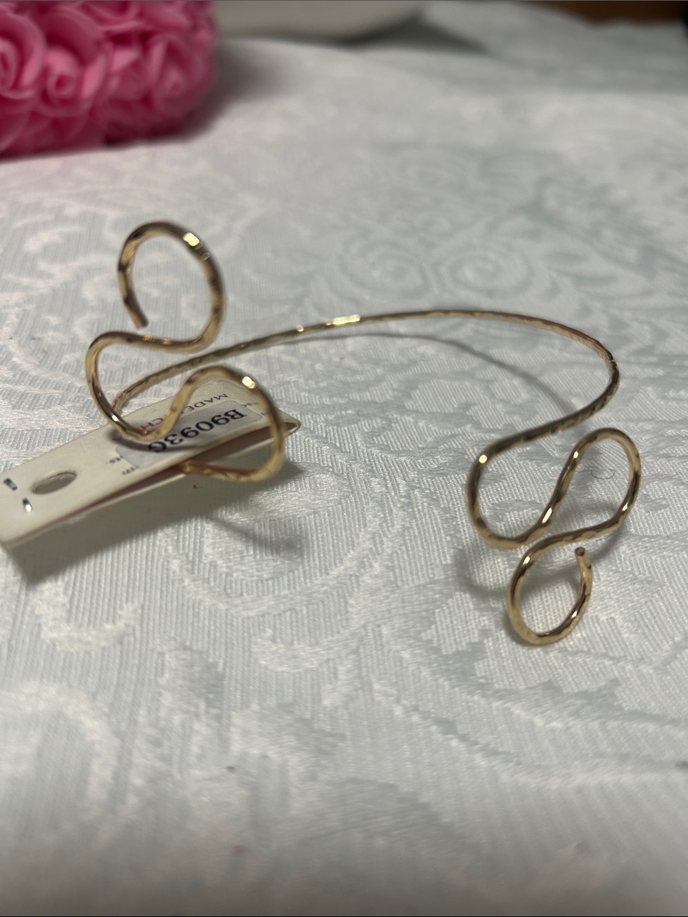 Delicate Gold Open Loop Cuff Bracelet by